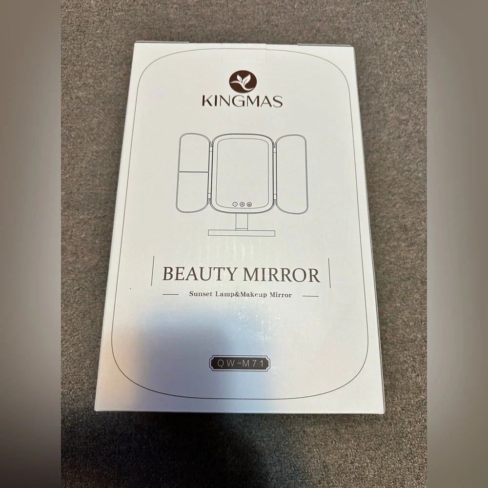 Folding Lighted Makeup Vanity Mirror/ Sunset Lamp, 1x 2X 3X Touch Control